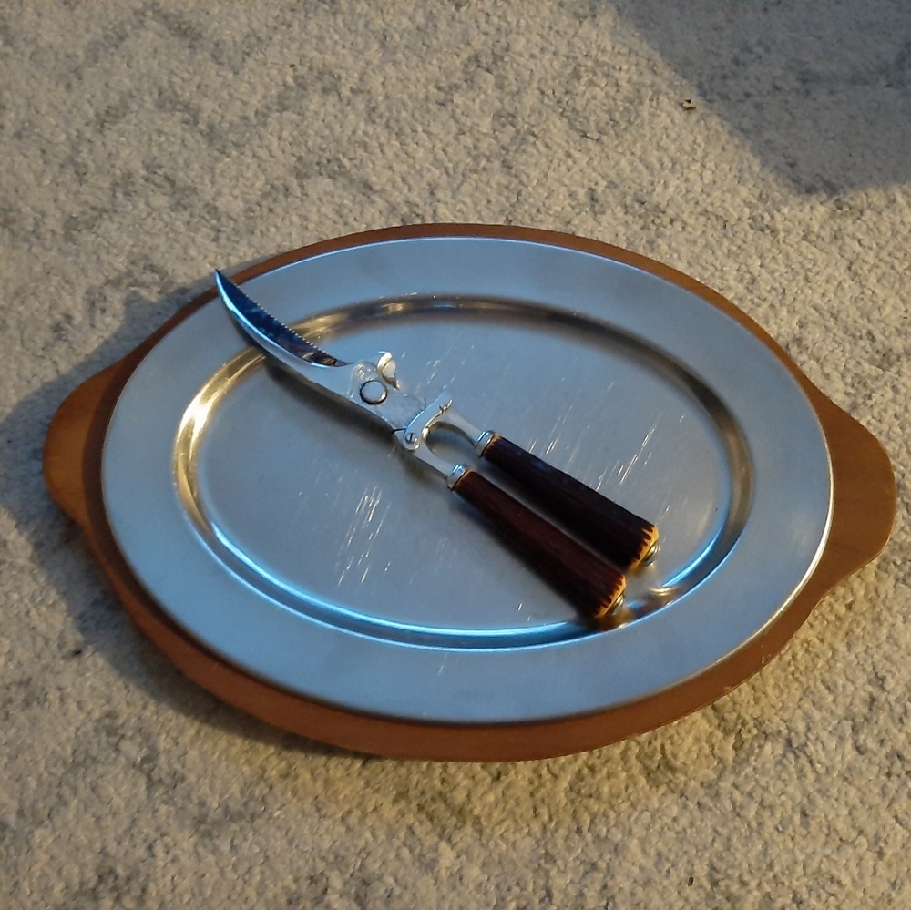 Vintage Meat tray and Cutters